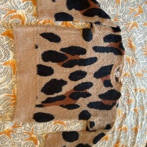 Evereve Tan and Black Leopard Print Sweater